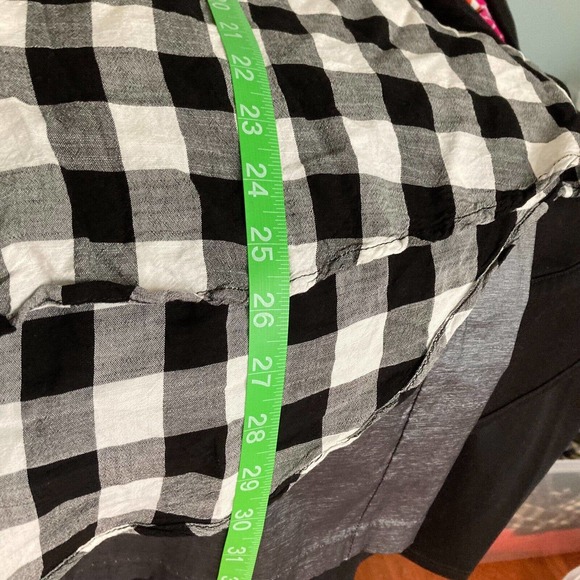 Terra & Sky Shirt Womens Sz 1X Black White Buffalo Check Button Up Collar - Picture 6 of 8